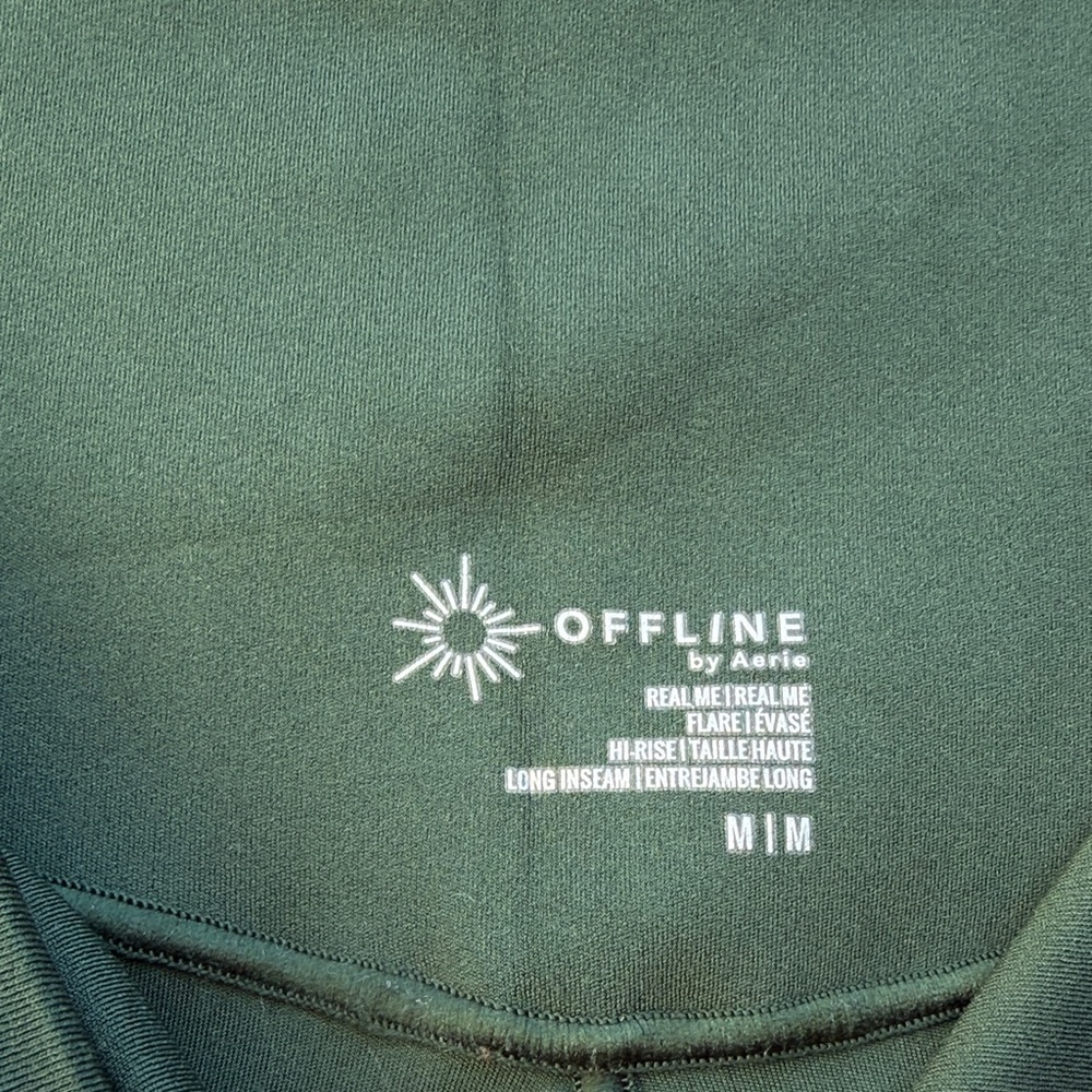 OFFLINE By Aerie Real Me High Waisted Crossover Flare Legging - Mystical Green - Picture 6 of 6